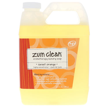 Indigo Wild, Zum Clean, jabón para lavar ropa con aromaterapia, naranja dulce, 32 fl oz (0,94 L)