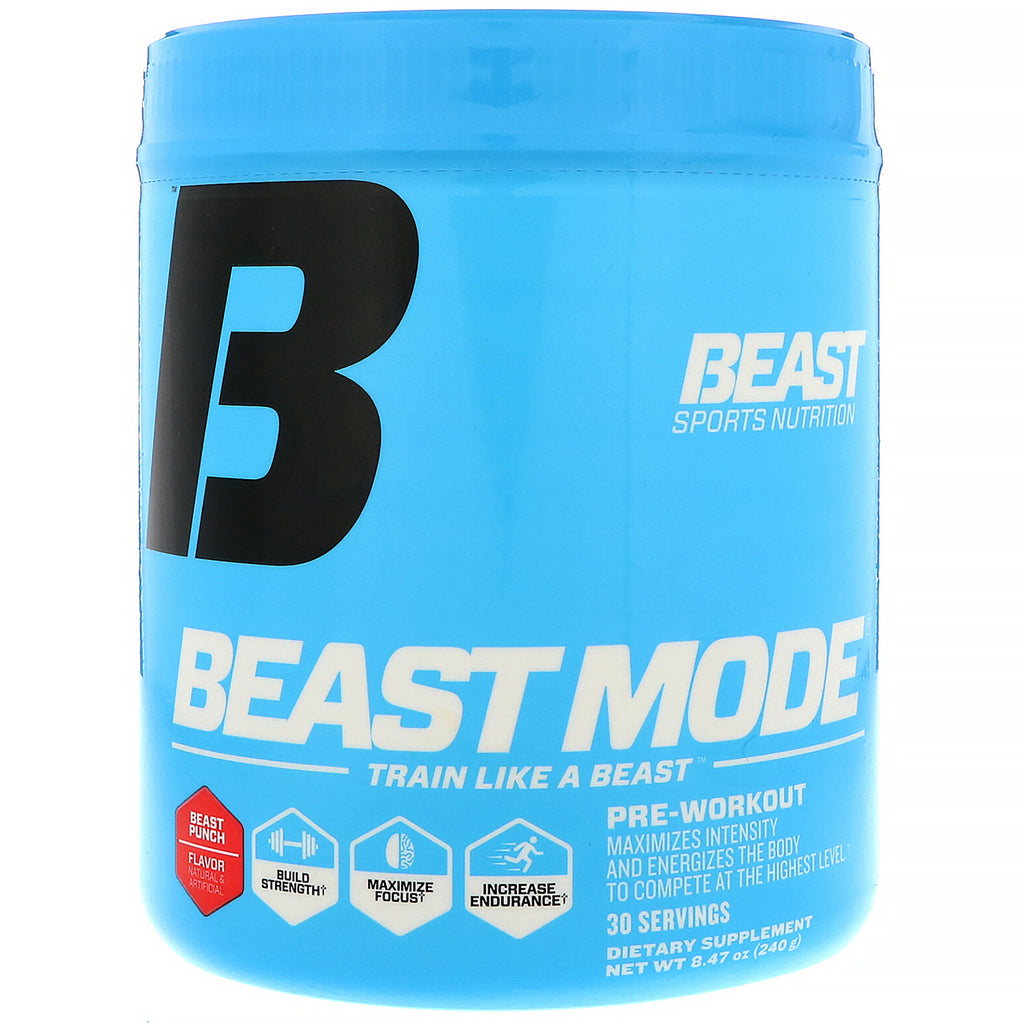 Beast Sports Nutrition, Nutrição, Pré-treino Beast Mode, Beast Punch, 240 g (8,47 oz)