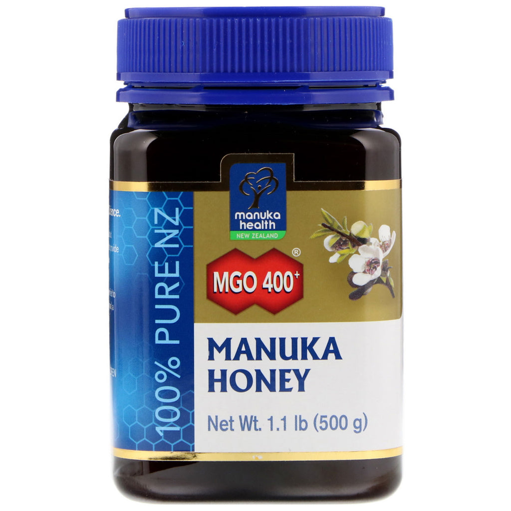Manuka Health, น้ำผึ้งมานูก้า, MGO 400+, 1.1 ปอนด์ (500 กรัม)