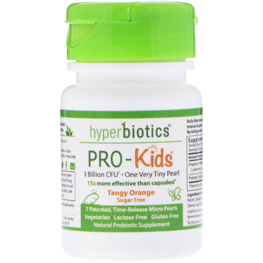 Hyperbiotiques, pro-kids, orange acidulée, sans sucre, 7 micro-perles