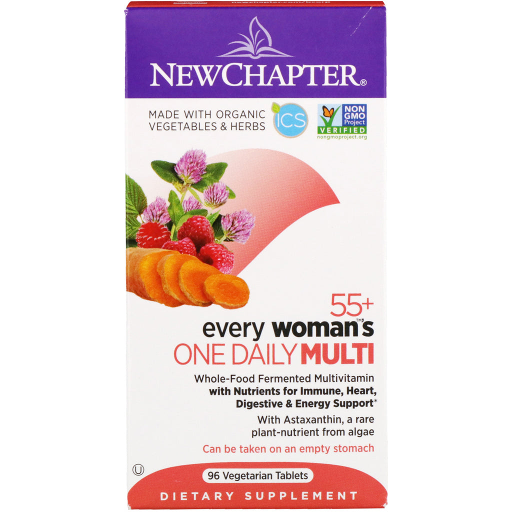 Nytt kapitel, 55+ varje kvinnas dagliga multi, 96 vegetariska tabletter