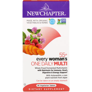 New Chapter, 55+ Multi quotidien pour chaque femme, 96 comprimés végétariens