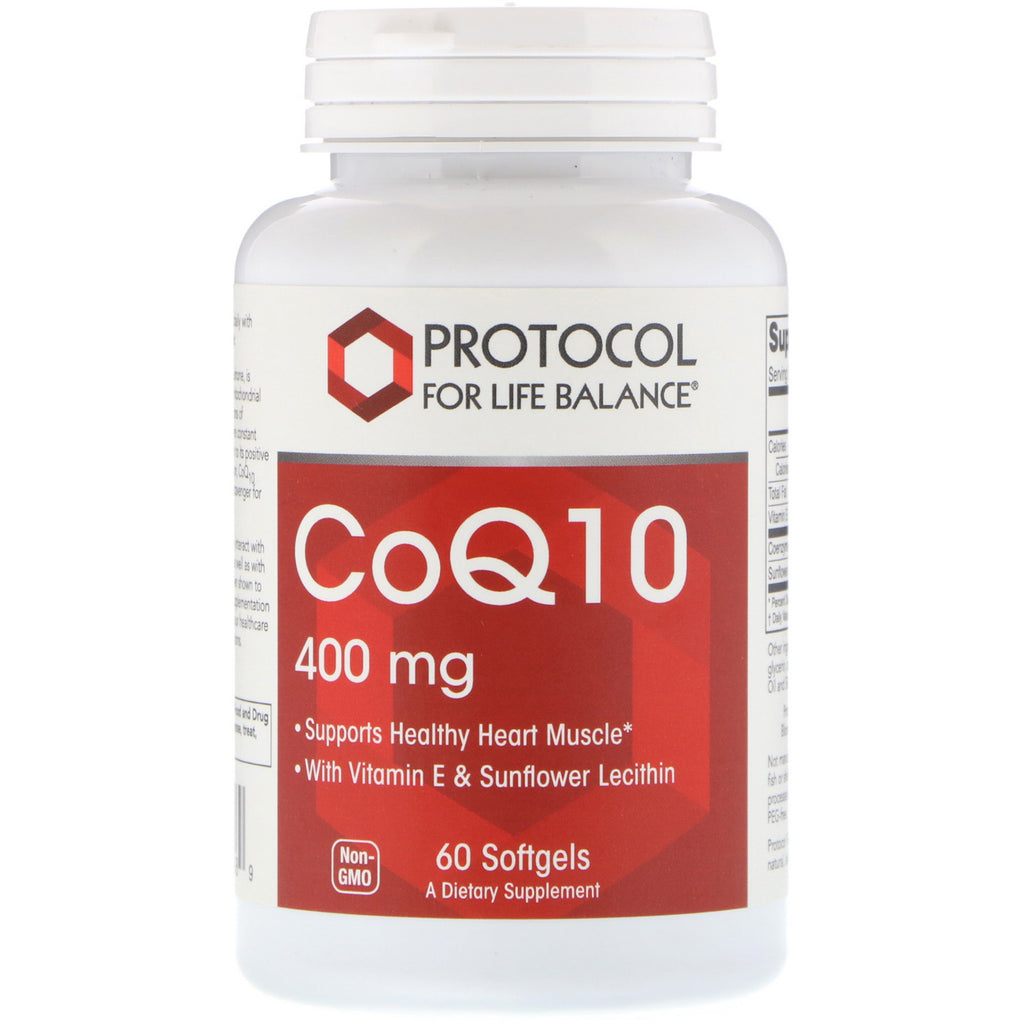 Protocole pour l'équilibre de la vie, CoQ10, 400 mg, 60 gélules