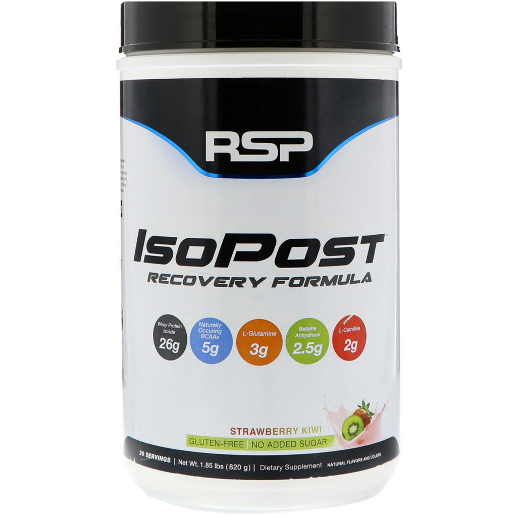 RSP Nutrition, IsoPost, สูตรฟื้นฟู, กีวีสตรอเบอร์รี่, 1.85 ปอนด์ (820 กรัม)