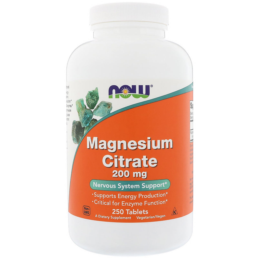 Now Foods, Magnesiumcitrat, 200 mg, 250 Tabletten