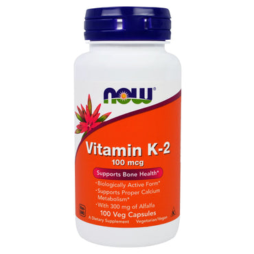 Now Foods, Vitamine K-2, 100 mcg, 100 capsules végétales