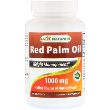Best Naturals, Rød palmeolie, 1000 mg, 90 Softgels