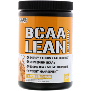 EVLution Nutrition, BCAA Lean Energy, Peach Lemonade, 13.3 oz (378 g)