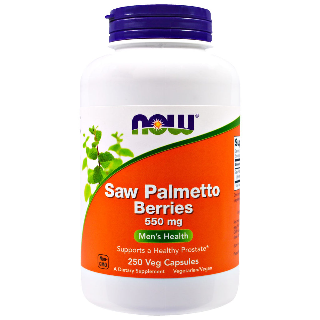 Now Foods, Bayas de Saw Palmetto, 550 mg, 250 cápsulas vegetales