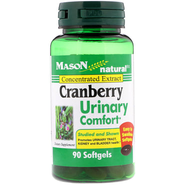 Mason natural, conforto urinário de cranberry, 90 cápsulas softgel