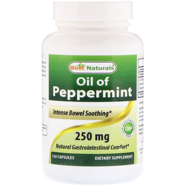 Best Naturals, Pepparmyntsolja, 250 mg, 120 kapslar