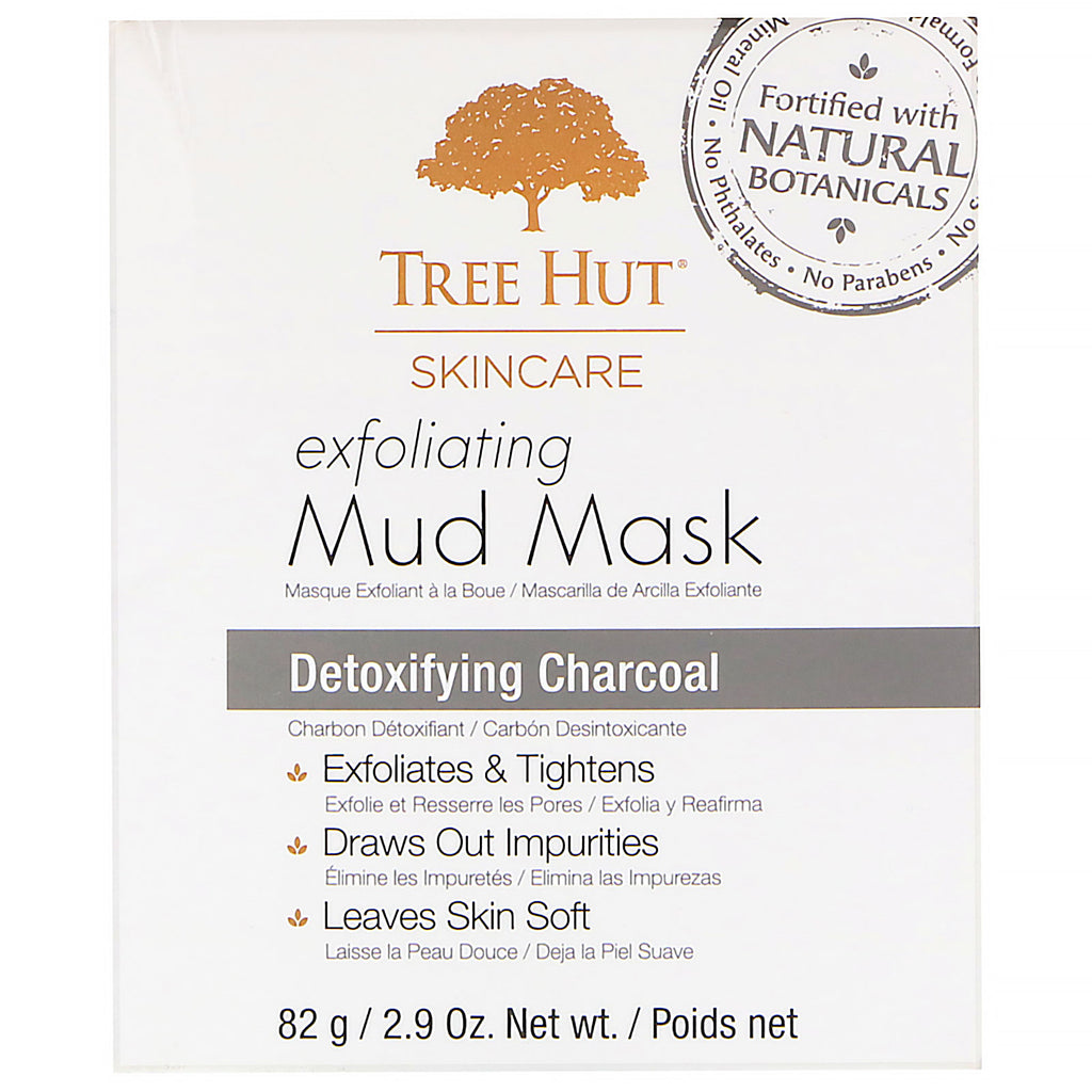Tree Hut, Cuidados com a pele, máscara de lama esfoliante, carvão desintoxicante, 82 g (2,9 oz)