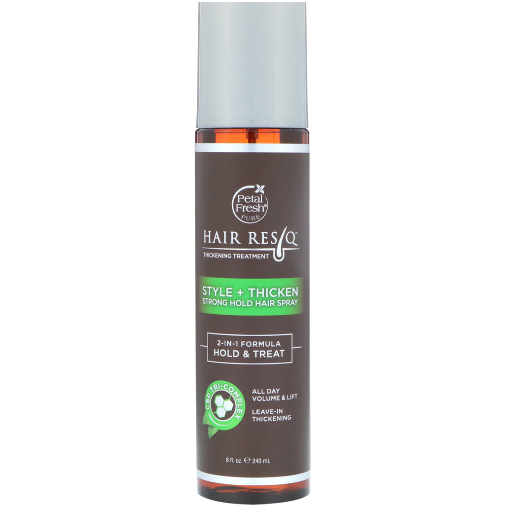 Petal Fresh, Hair ResQ, Tratament de îngroșare, Style + Thicken, Spray de păr Strong Hold, 8 fl oz (240 ml)