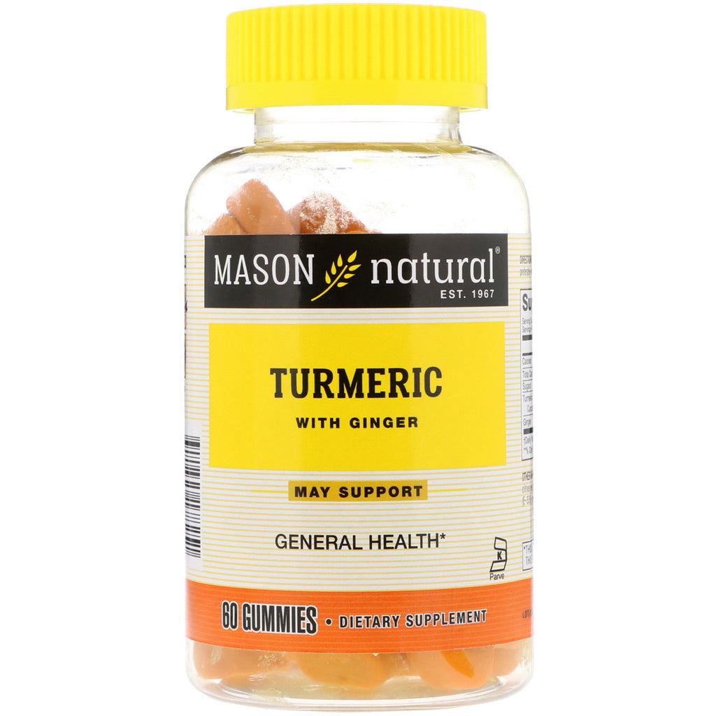 Mason Natural, Turmeric with Ginger, 60 Gummies