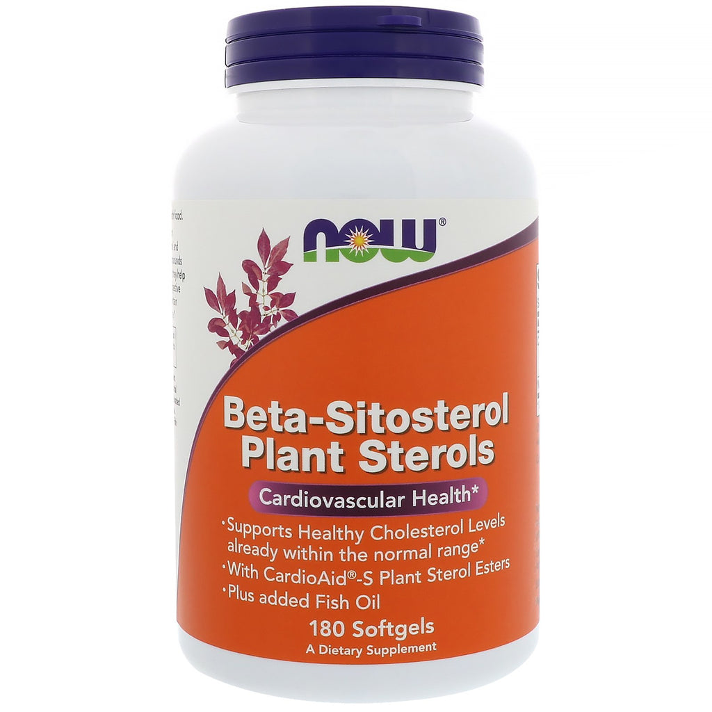 Now Foods, esteróis vegetais beta-sitosterol, 180 cápsulas moles