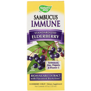 Nature's Way, Sambucus Immune, Hyldebærsirup, Bær, 4 fl oz (120 ml)