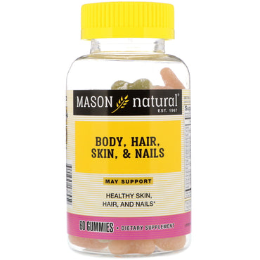 Mason natürliche Körperhaare, Haut und Nägel, 60 Gummibärchen