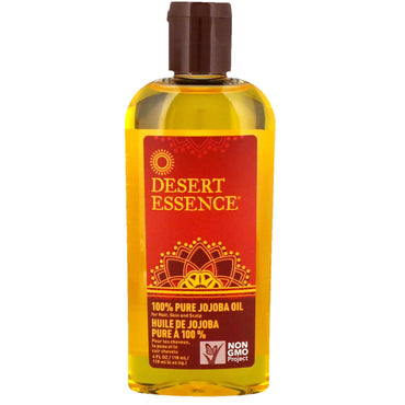 Desert Essence, 100 % ren jojobaolje, for hår, hud og hodebunn, 4 fl oz (118 ml)