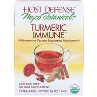 Fungi Perfecti, Host Defense, MycoBotanicals, Turmeric Immune, Caffeine Free, 16 Tea Bags, 0.84 oz (24 g) Each