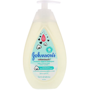 Johnson's, Cottontouch, Nettoyant et shampoing pour nouveau-né, 13,6 fl oz (400 ml)