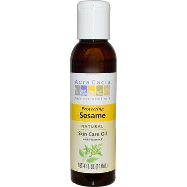 Aura Cacia, natürliches Hautpflegeöl, schützender Sesam, 4 fl oz (118 ml)