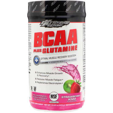 Bluebonnet Nutrition, Extreme Edge BCAA Plus Glutamine, Strawberry Kiwi Flavor, 13.23 oz (375 g)