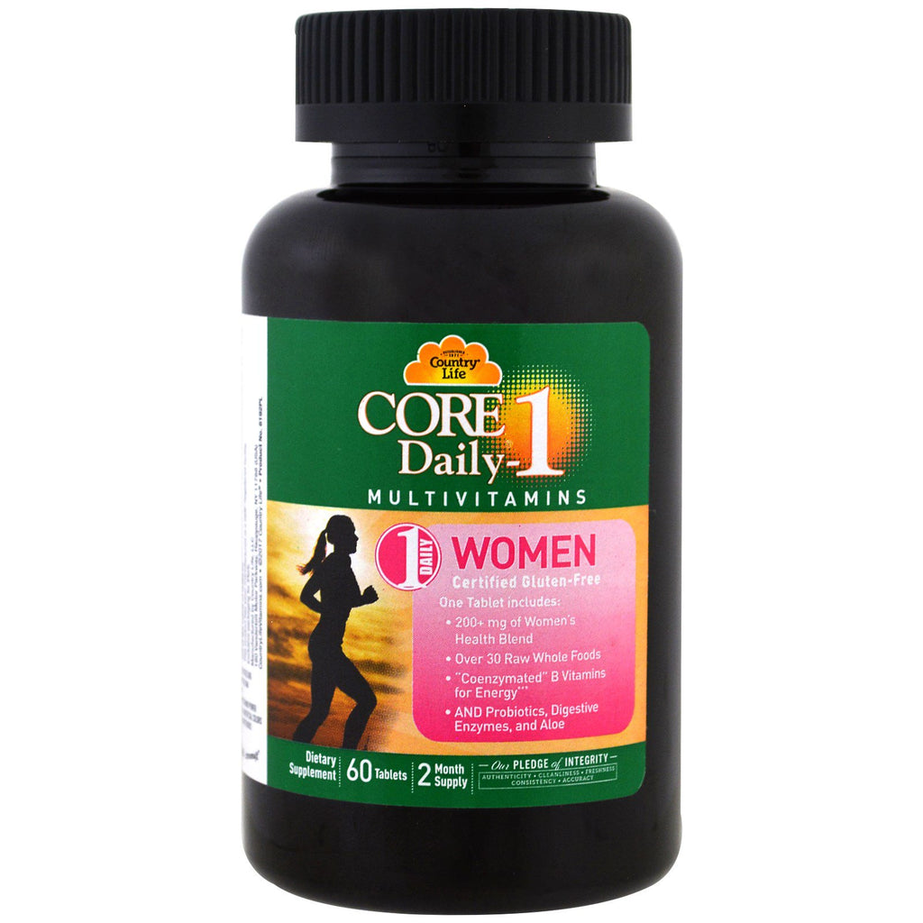 Country Life, Multivitamines Core Daily-1, Femmes, 60 Comprimés