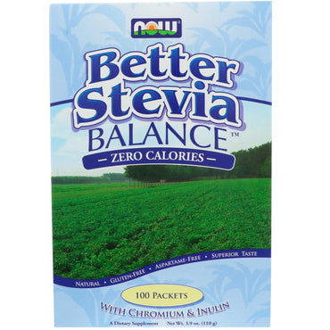 Now Foods, Better Stevia, Balance, 100 sachets, (1,1 g) chacun