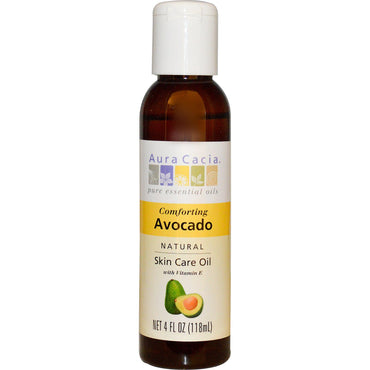 Aura Cacia, naturlig hudplejeolie, trøstende avocado, 4 fl oz (118 ml)
