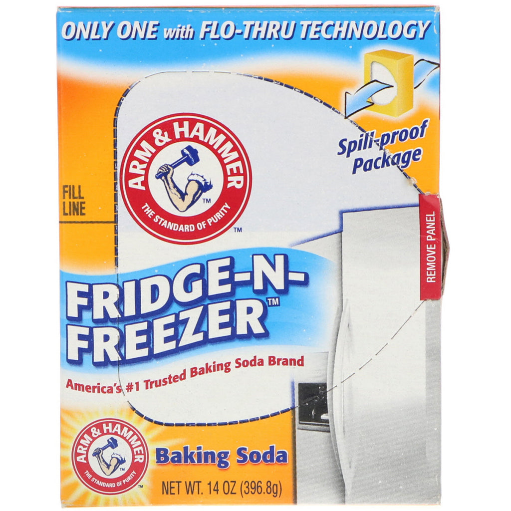 Arm & Hammer, bicarbonato di sodio per frigorifero e congelatore, 14 once (396,8 g)