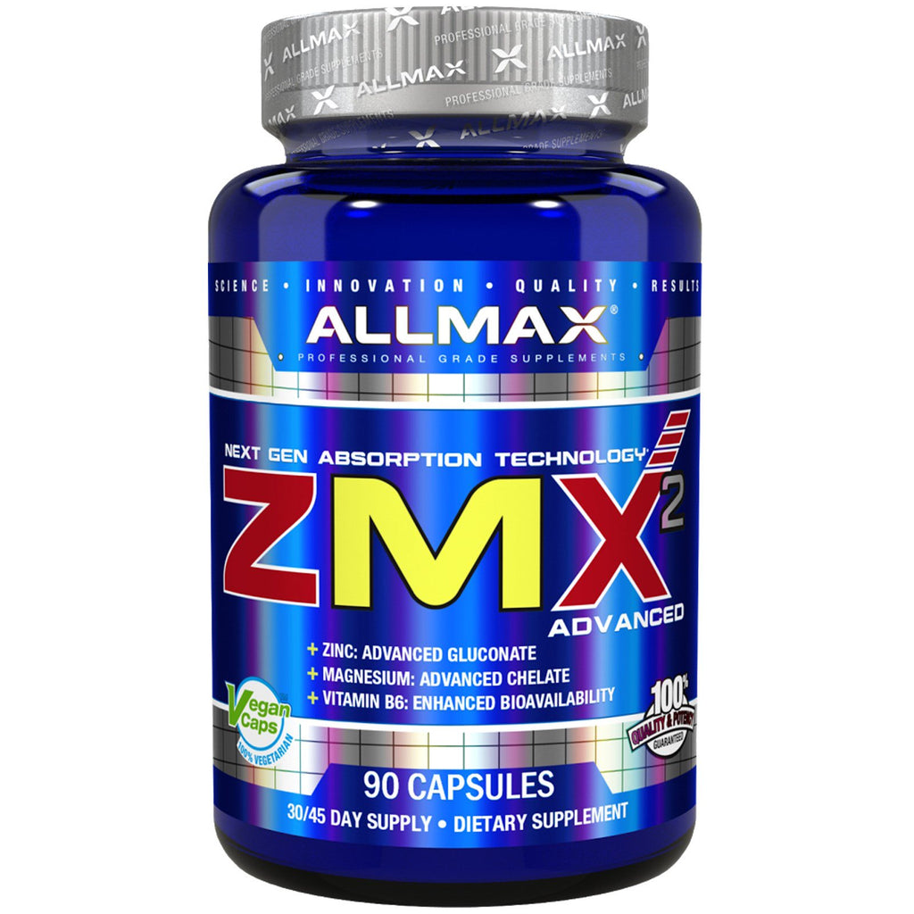 Nutrição Allmax, quelato de magnésio zmx2 de alta absorção, 90 cápsulas
