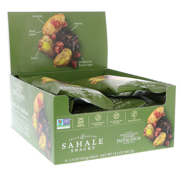 Sahale Snacks, mélange glacé, pistaches naturellement aromatisées à la grenade, 9 paquets, 1,5 oz (42,5 g) chacun