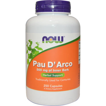 Now Foods, Pau D'Arco, 500 mg, 250 gélules