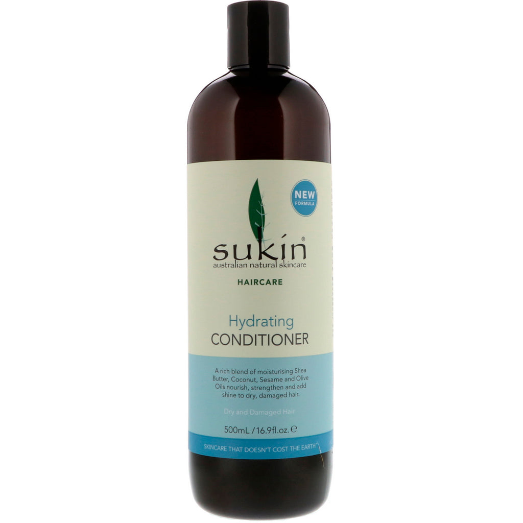 Sukin, Hydrating Conditioner, Tørt og beskadiget hår, 16,9 fl oz (500 ml)