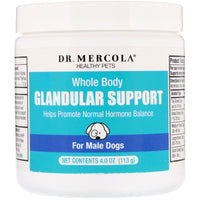 Dr. Mercola, Healthy Pets, Soporte glandular para todo el cuerpo, para perros machos, 4,0 oz (113 g)