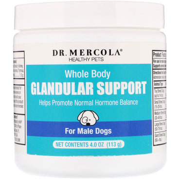 Dr. Mercola, Animale de companie sănătoase, Suport glandular pentru întregul corp, pentru câini masculi, 4,0 oz (113 g)