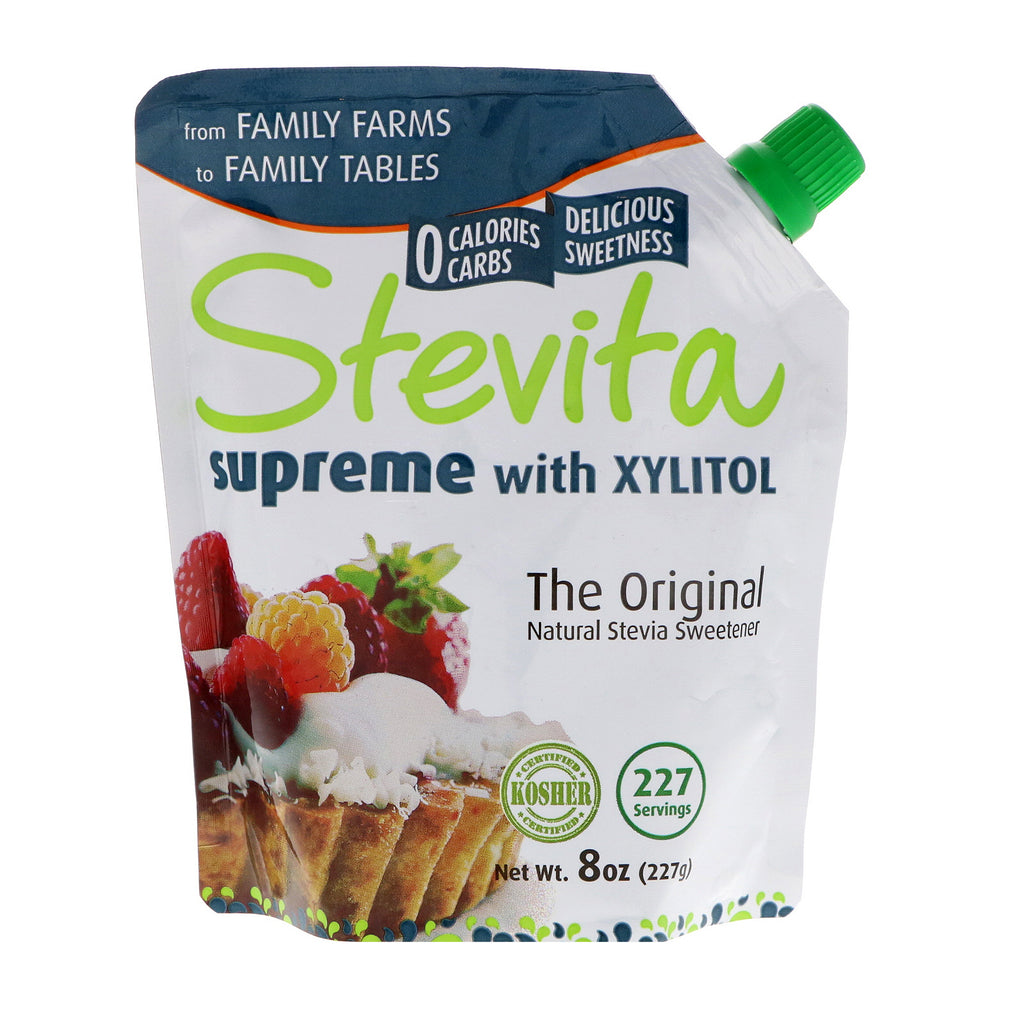 Stevita, Supreme עם Xylitol, מקורי, 8 אונקיות (227 גרם)
