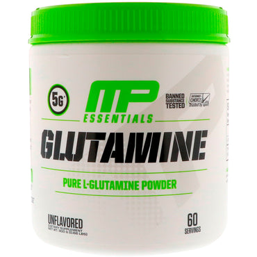 MusclePharm, Esenciales de glutamina, sin sabor, 300 g (0,66 lb)