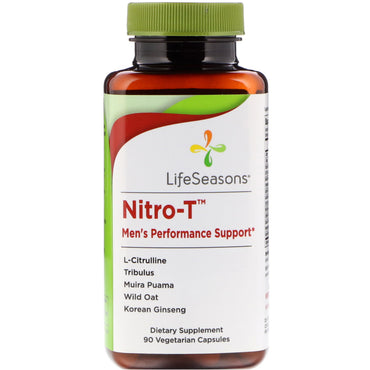 LifeSeasons, Nitro-T Men's Performance Support, 90 capsules végétariennes