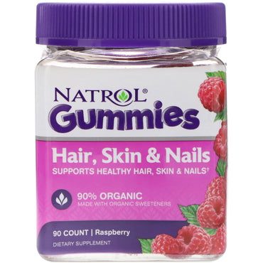 Natrol-Gummis für Haare, Haut und Nägel, Himbeere, 90 Stück