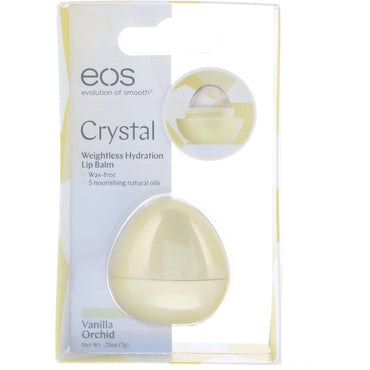 EOS, Crystal, Bálsamo labial hidratante sin peso, orquídea vainilla, 7 g (0,25 oz)