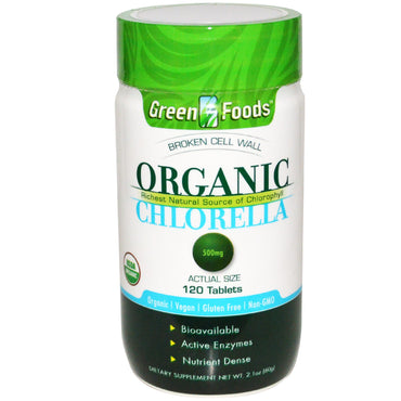 Green Foods Corporation, Chlorelle, 500 mg, 120 comprimés