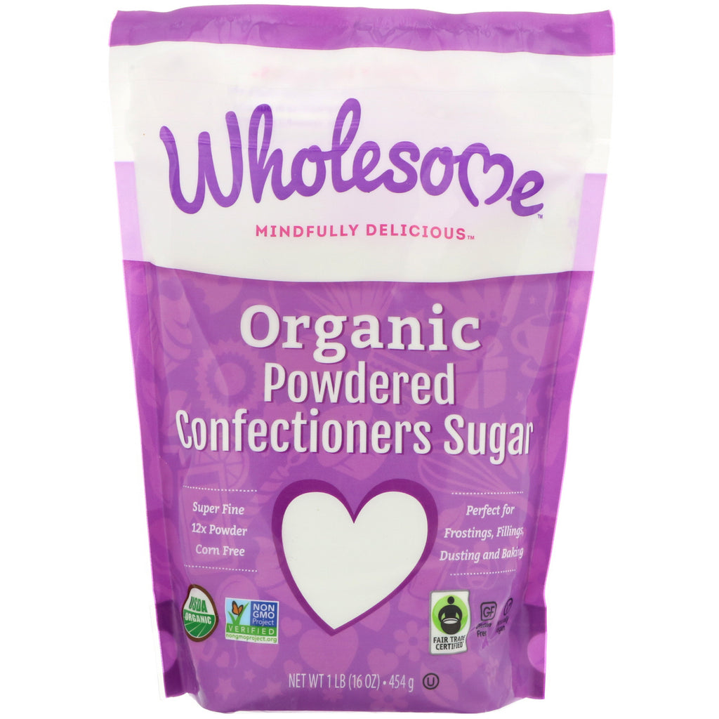 Wholesome Sweeteners, Inc., zahăr pudră de cofetarie, 16 oz (454 g)