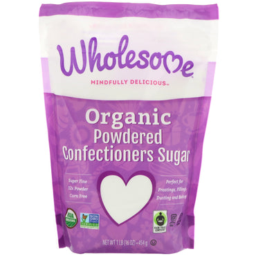 Wholesome Sweeteners, Inc., אבקת סוכר קונדיטוריה, 16 אונקיות (454 גרם)