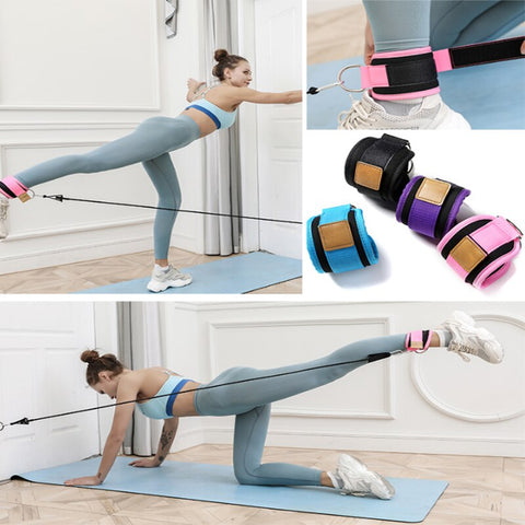 Bandas de resistencia con correas para el tobillo, brazalete con Cable para fijación, glúteos, muslo, pierna, correa de polea, ejercicio físico de elevación