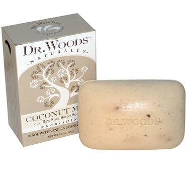 Dr. Woods, Jabón de manteca de karité cruda, leche de coco, 5,25 oz (149 g)