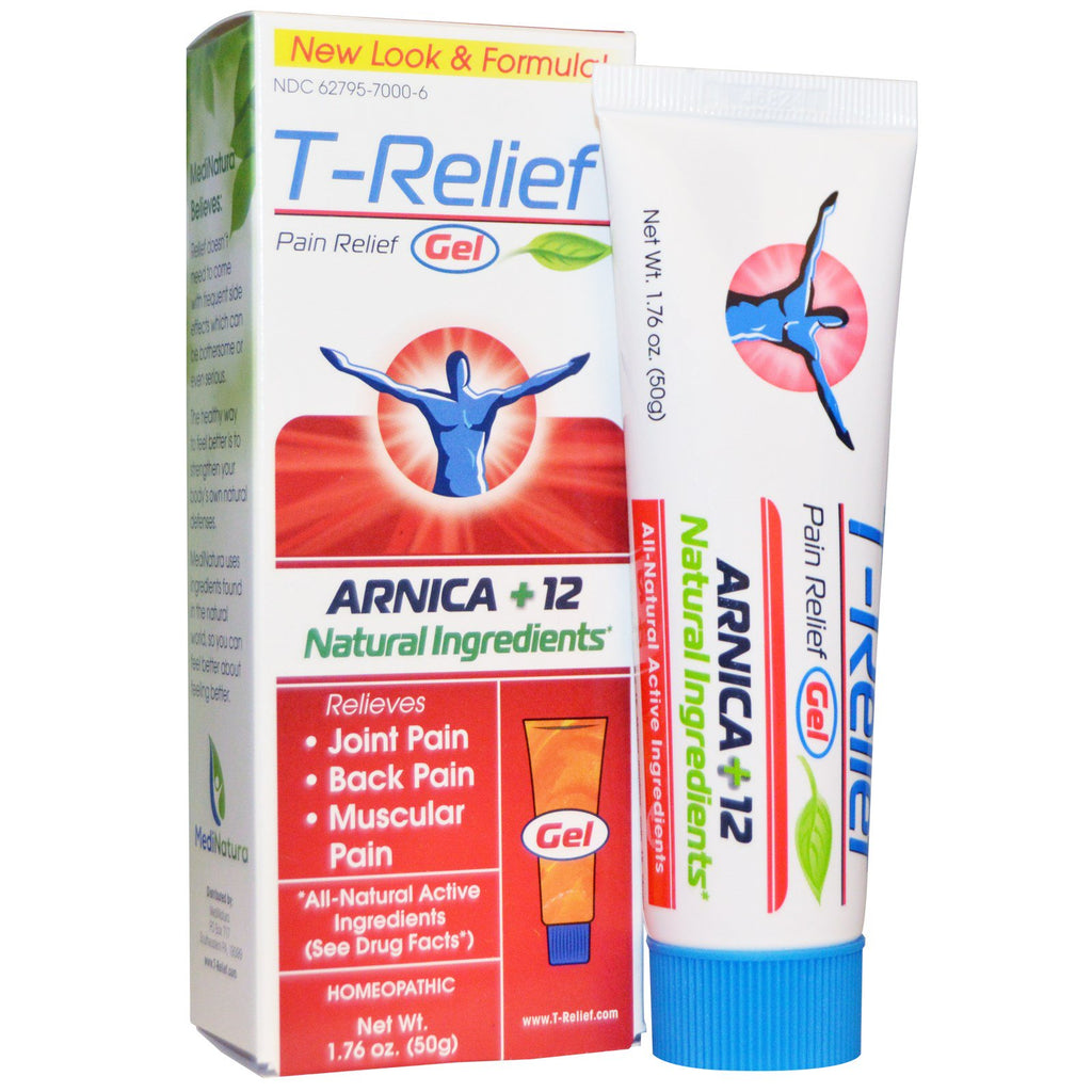 MediNatura, T-Relief, smärtlindrande gel, 1,76 oz (50 g)