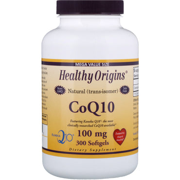 Healthy Origins, CoQ10, Kaneka Q10, 100 mg, 300 Cápsulas Softgel