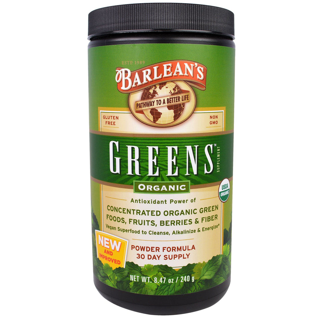 Barlean's, Greens, Powder Formula, 8.47 אונקיות (240 גרם)