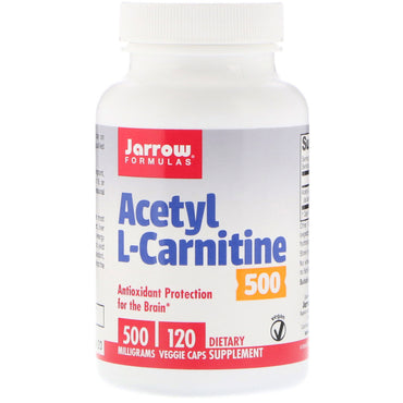 Jarrow Formulas, Acetil L-Carnitina 500, 500 mg, 120 Cápsulas Vegetais
